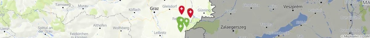 Kartenansicht für Apotheken-Notdienste in der Nähe von Unterlamm (Südoststeiermark, Steiermark)